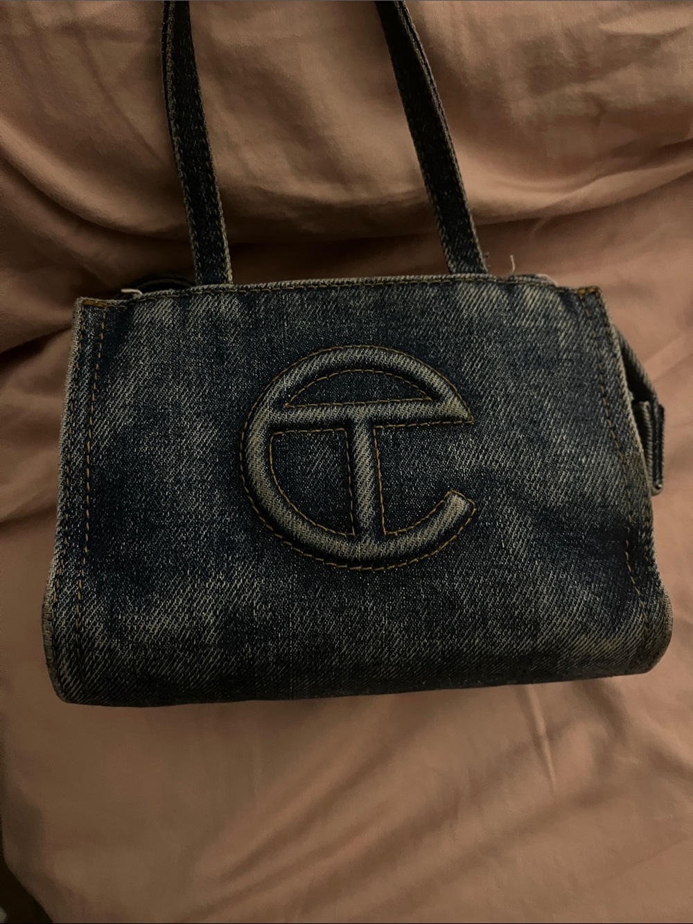 Telfar Denim Blue Mini Crossbody Bag